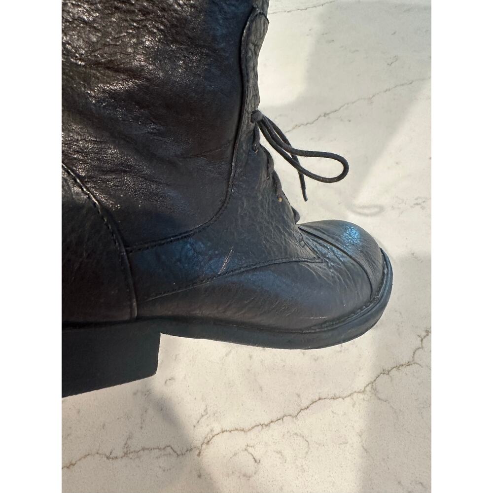 Women's Born Crown Gilmore Knee High Zip On Lace Tie Blackish Brown Leather 7.5 - Picture 15 of 16